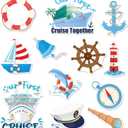 Cruise Door Magnets Decorations, 12 Pcs Nautical Vacation Our First Cruise Magnets, First Cruising Must Haves Magnetic Door Signs for Ship Cabin Stateroom Decor