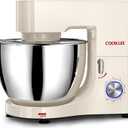 COOKLEE Stand Mixer, 9.5 Qt. 660W 10-Speed Electric Kitchen Mixer with Dishwasher-Safe Dough Hooks, Flat Beaters, Wire Whip & Pouring Shield Attachments for Most Home Cooks, White