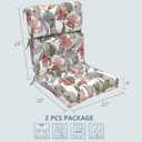 LVTXIII Outdoor Seat/Back Chair Cushion Patio Tufted High Back Cushion, Seasonal Replacement Rocking Chair Cushion with Ties (22” W x 20D”, Set of 2, Clemens Noir Pink), 44x22x4