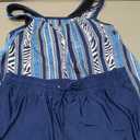 Modlily Classic Two Piece Tankini Swimsuits, Tummy Coverage Bathing Suits, Blouson Tank Top with Board Shorts (Blue, XL)