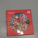 72 Pieces Shimmery Jumbo Christmas Floor Puzzle for Girls 3-5 4-6 Age Floor Puzzles for Boys and Girls Large Round Floor Jigsaw Puzzles (Christmas)