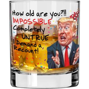Funny Birthday Gag Gift Whiskey Glass for Dads, for Men, Women, Bourbon Rocks Glass Made in the USA, Dishwasher Safe