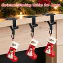 No-Drill Fireplace Stocking and Garland Hanger for Mantel 2-in-1 Adjustable Heavy Duty Christmas Hooks, Tool-Free Clip-On Design Holds Stockings Garland Securely for Indoor Outdoor Decor (3-gold)