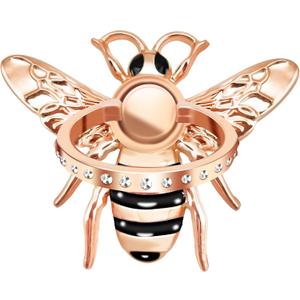 TACOMEGE Bee Cell Phone Ring Holder, Crystal Finger Ring Kickstand Compatible with Smartphone, Tablet, E-reader (Rose Gold)