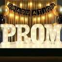 Graduation Decorations 2026 Prom Marquee Letters Lights, Lights Up Prom Letter Sign Class of 2026 Party Decor for Kindergarten High School Senior College-White