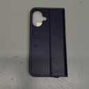 SHIELDON Wallet Case for iPhone 16 5G 2024, Genuine Leather Folio Book Magnetic Closure RFID Blocking Card Slots Kickstand Full Protection Case Compatible with iPhone 16 6.1" - Retro Dark Blue