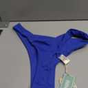 SHEKINI Women's High Waisted Thong Bikini Bottom U Cut Brazilian Swimsuit Bottom (Jewelry Blue,Medium) M