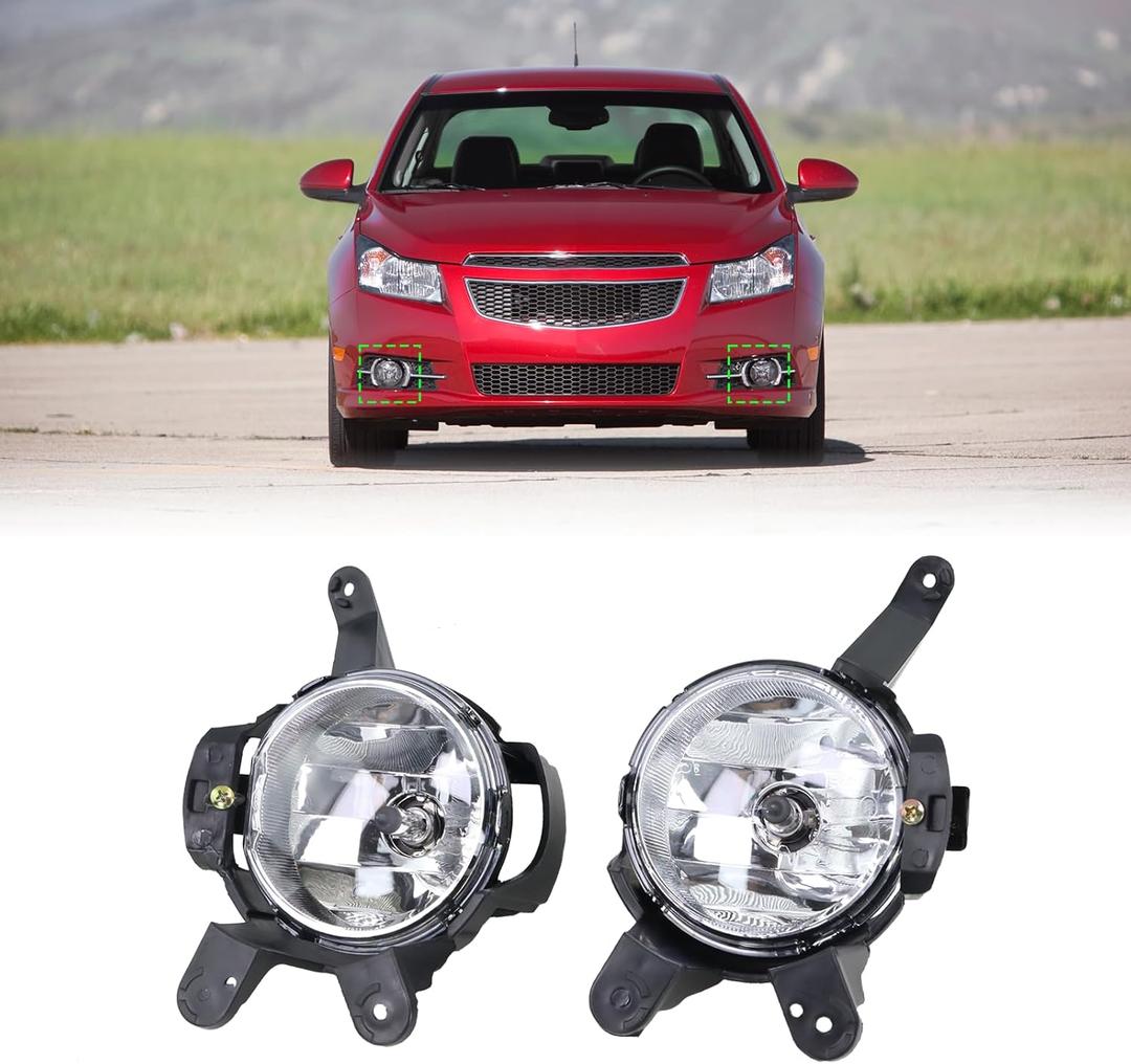 Left Driver and Right Passenger Side Fog Lights Compatible With 2011-2015 Chevy Cruze,2016 Chevy Cruze limited Replace#95169824 95169825 GM2592300 GM2593300(2 PCS)