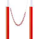 2 Pack Traffic Delineator Post Cones with Weighted Base, Adjustable Orange Safety Cones with Reflective Collars & Plastic Chains, Construction Parking Barrier Cones for Driving Practice Driveway Road