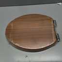 Elongated Toilet Seat Molded Wood Toilet Seat with Quietly Close and Quick Release Hinges, Easy to Install also Easy to Clean by Angol Shiold (Elongated, Natural)