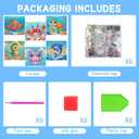 GQYCZZ Animal Diamond Painting Kits for Kids/Beginners, Diamond Art Gem by Number Kits Arts and Crafts for Kids, Mosaic Kits DIY Full Drill Painting Kit for Home Wall Decor 6 Pieces 6" X 6"