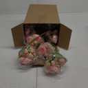 Jexine 24 Bundles Silk Artificial Peonies Flowers Faux Peony Bouquet Fake Peonies Artificial Flowers Bouquets for Vase Floral Arrangements Wedding Home Table Decoration (Light Pink,Dark Pink)