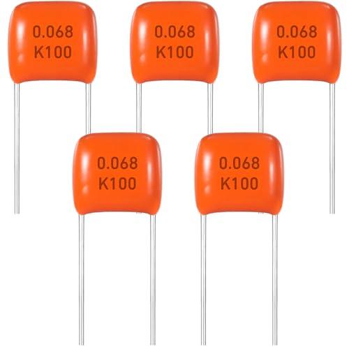 Sound harbor Orange Guitar Capacitor for Electric Guitar Bass .068 uF 5psc 683, 5Pcs-683