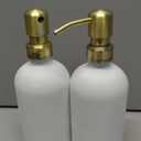 Vine Creations Glass Soap Dispenser, 2 Pack Kitchen Soap Dispenser Set with Ceramic Tray, Stainless Steel Pump, Dish Soap and Hand Soap Dispensers for Bathroom or Kitchen Decor with Waterproof Labels