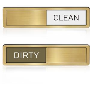 Dishwasher Magnet Clean Dirty Sign - Stainless Steel Dishwasher Magnet Sign - Clean & Dirty Dishwasher Slider Indicator - Kitchen Organizers and Storage