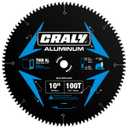 CRALY 10 Inch 100 Teeth Aluminum and Non-Ferrous Metal Cutting Circular Saw Blade, 5/8 Inch Arbor, Carbide Tipped, Thin Kerf, Black Ice Coating, for Thin Aluminum, Plastic, Composite(C10100AL)