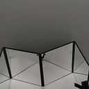 3 Way Foldable Full Length Mirror with Handle Leather 31.89 x 11.22 Inches Portable Hanging Travel Mirror Rectangular for Makeup Dance Home Fitness Spa Hair Styling (Black)