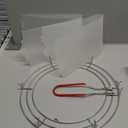 Acellegic Splatter Guard for Frying Pan – 10-13 Inch Pan Protector – Grease Splatter Screen Set with Chrome-plated Iron Frame & 2 White PP Sheets – Oil Splash Shield for Cooking & Frying