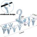 6 Pack Clothes Drying Rack, Small Folding Portable Underwear Hangers with 12 Clips, Plastic Laundry Clip and Drip Drying Hanger with 360° Rotatable Hook for Socks Towels Bras Clothes Gloves