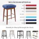 Rectangular Stool Cushion Set of 2, Soft Saddle Stool Cushions with Ties, Nonslip and Washable, Dark Blue, 18 x 10.5 x 4 Inch