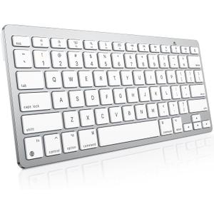 OMOTON Wireless Keyboard for Mac, Compact Ultra-Slim Design (No Number Pad), Stable Bluetooth Keyboard for Mac, Ergonomic and Portable, Compatible with MacBook Pro/Air/iMac, Silverwhite