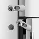 5-Pack Child Proof Refrigerator Lock with 3M Adhesive, Baby Child Safety Cabinet Locks, Kids Safety Fridge Locks for Oven Drawers Freezer Door Latches- Grey