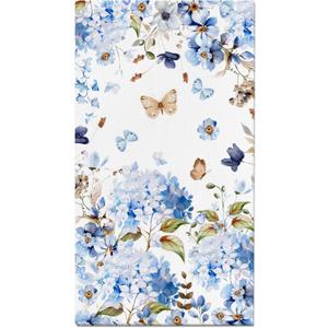 200PCS Blue and White Paper Napkins with Gold Accents, Disposable Flowers Design Guest Napkins Decorative Hand Napkin for Bathroom Wedding Baby Shower Party Decoration, 4.5x8 Inch