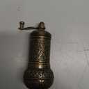 Handmade Decorative Black Pepper Grinder, Refillable Turkish Spice Mill Manual Pepper Mill with Handle, Spice Grinder Metal with Hand Crank 11 cm-4.3 inch, Color: Copper