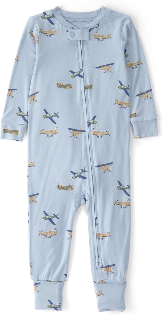 Carter's Baby Girls' Purelysoft 1-piece Pajamas (Blue Plane) 12M