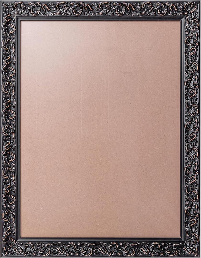Black A2 Picture Frames Wood: Ornate Classic Frame for 16.5x23.4 Canvas Poster Display - Gallery Wall Photo Frame a2 for Home Collage Wall Decor,  Black-w21