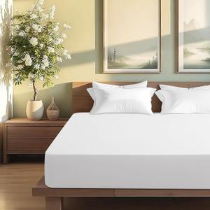 1000 Thread Count Egyptian Cotton Fitted Sheet King Only,Ultra-Soft Hotel Luxury Long Staple,Breathable and Comfy Sateen Weave,Fits Up to 18",White,78"x80"