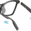 AIRMARS Smart Glasses for Men and Women, Builtin Speaker and Microphone, Photochromic Blue Light Filtering Lenses, UV Protection Polarized Bluetooth Sun Glasses (Transparent)