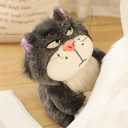 EASELR 12inch Angry Cat Stuffed Animal Toys, Cute Cat Kitten Plush Soft Kawaii Anime Plush Wicked Black Cat Plushies for Kids Birthday Christmas