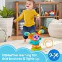 Fisher-Price Baby & Toddler Learning Toy DJ Bouncin Beats with Music Lights & Bouncing Action for Ages 9+ Months, Multilanguage Version, 7.5 x 11 x 0.1 inches