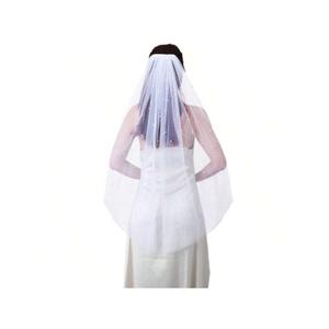 Geyoga Wedding Bridal Veil 1 Tier Pearl Wedding Bridal Tulle Veils White Hair Accories With Comb 59"