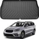 Mixsuper Custom Fit Cargo Liner for Chrysler Pacifica 2017-2025/Voyager 2020-2025, Behind The 3rd Row, All Weather Rear Cargo Mat Trunk Liner Black