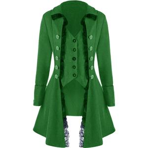 VNVNE Women's Gothic Steampunk Corset Halloween Costume Coat Victorian Tailcoat Jacket (Medium, Green) VNVNE Women's Gothic Steampunk Corset Halloween Costume Coat Victorian Tailcoat Jacket (Medium, Green)