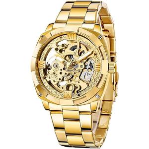 Tiong Mechanical Men's Watch Stainless Steel Automatic Skeleton Watch Waterproof Watches for Men Father’s Day Gift