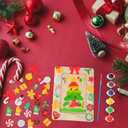 Cholemy 25 Pcs Christmas DIY Picture Frames Crafts Wooden DIY Photo Frame with Xmas Stickers and Acrylic Paints for School Game Home Classroom Activities Party Decorations