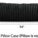 BEDELITE Fluffy Faux Fur Body Pillow Cover with Zipper, Luxury Plush 3D Striped Pillow Cover 20x54 Inches, Super Soft and Cozy Long Body Pillow Pillowcase for Bed Sofa Couch Room Decor(Black Grey)