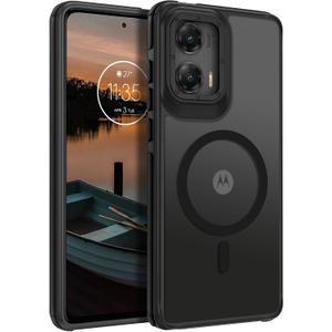 GUAGUA for Motorola Moto G Stylus 5G 2024 Case Compatible with MagSafe Magnetic Cases Slim Translucent Matte Back Anti-Scratch Protective Shockproof Phone Case for Moto G Stylus 5G 2024, Black