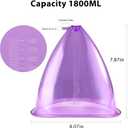 Vacuum Cupping Machine Accessories, Meifuly Premium 1800ML Extra-Large Vacuum Buttocks Lifting Butt Cups Cupping with Y Type Hose (1 Pair)
