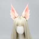 Faylay Furry Handmade Rabbit/Wolf/Fox Ear Headband Cosplay Hair Simulated fluffy Fox Ear Headband Accessorie for Man/Women (Pink)
