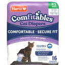 Hartz Comfitables Cat Diapers, Size XS 16 Count, Comfortable & Secure Fit, Easy to Put On