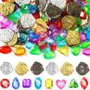 MARFOREVER 180 PCS Pirate Treasure Pool Gems Toys - Dive Toys Set 120 Pool Gems Diamonds and 60 Plastic Gold Coins Summer Throw Diving Toys for Boys Girls Water Beach Sand Pirate Party Supplies Favors