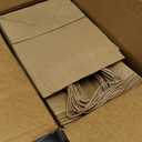 FACEBAG 50-Pack Brown Paper Bags with Handles Bulk, 8x4.25x10.5 Inches,Medium-sized Gift Bags with Handles for Party Favors，Take-Out，Grocery Shopping & Retail，Reusable & Durable