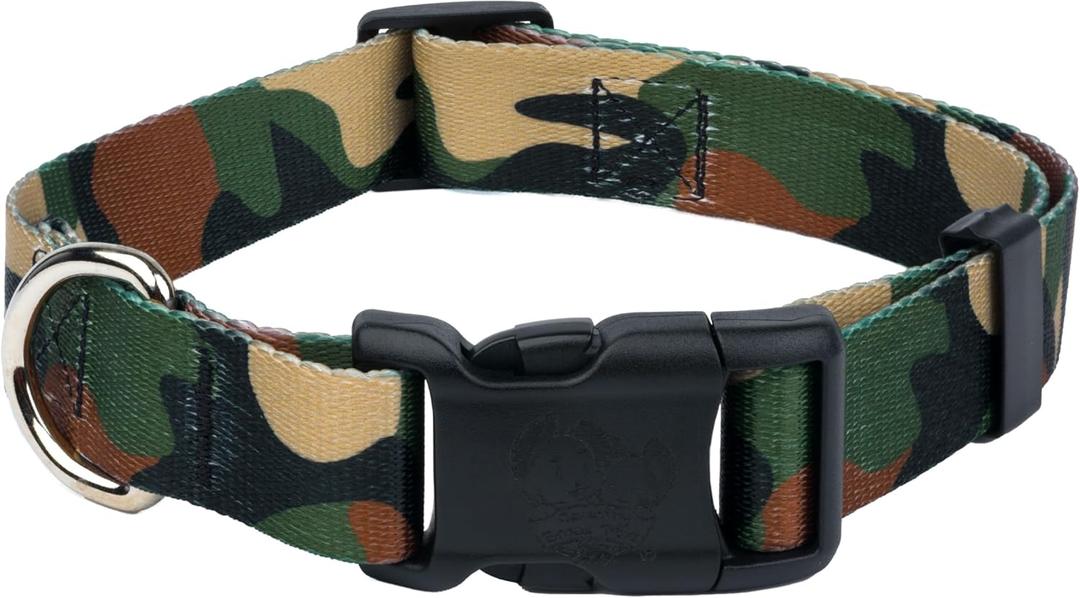 Country Brook Petz - Woodland Camo Everyday Dog Collar - Made in The U.S.A. - Camouflage Collection Featuring Rugged Design, One Size