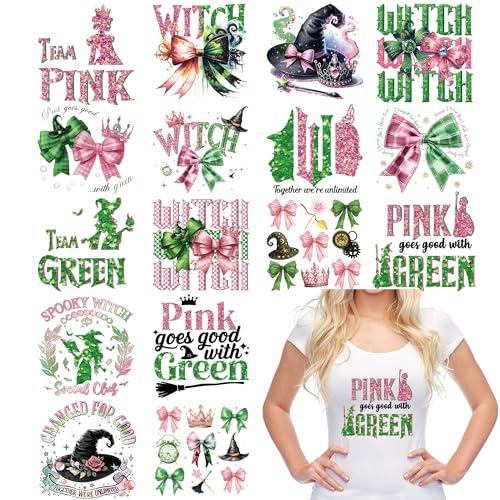 Witch Iron on Transfers - 16 Pcs Witch DTF Transfers Ready to Press, Wizard Theme Iron on Decals for T-Shirts Clothing Jackets Hats Backpacks DIY Crafts