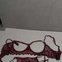 Lilosy Underwire Floral Lace Sheer Lingerie Set for Women See Through Bra and Panty 2 Piece Medium