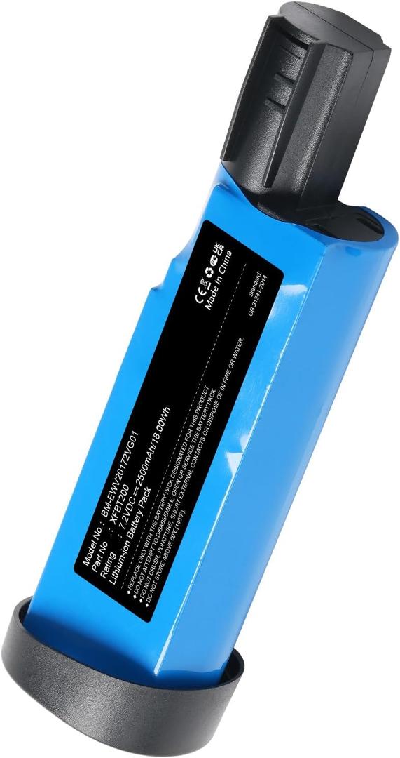 7.2V Shark XFBT200 XFBT210 Battery Replacement for Shark WV201 WV201BK WV201RGBRN (Not Fit for 10.8V)